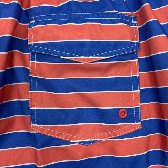 Johnnie O Swim Trunks Men's 2XL Blue Pink Striped Mesh Lined Surf Beach Travel - Picture 8 of 13